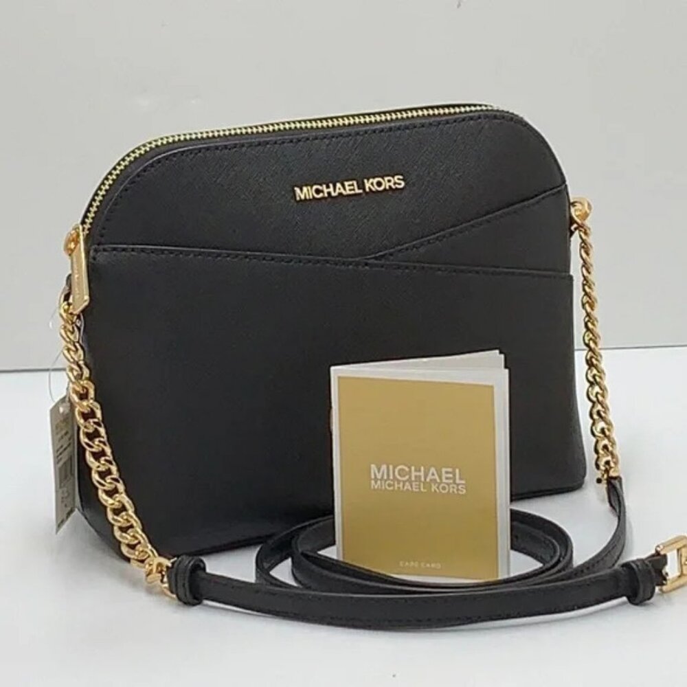 MICHAEL KORS Jet Set Travel Medium Dome Crossbody Bag Black